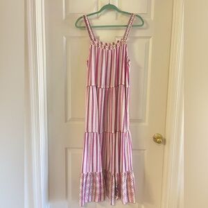 Sundance Catalog. Sundance Veria Midi Dress. Striped. GUC! Size Large.
